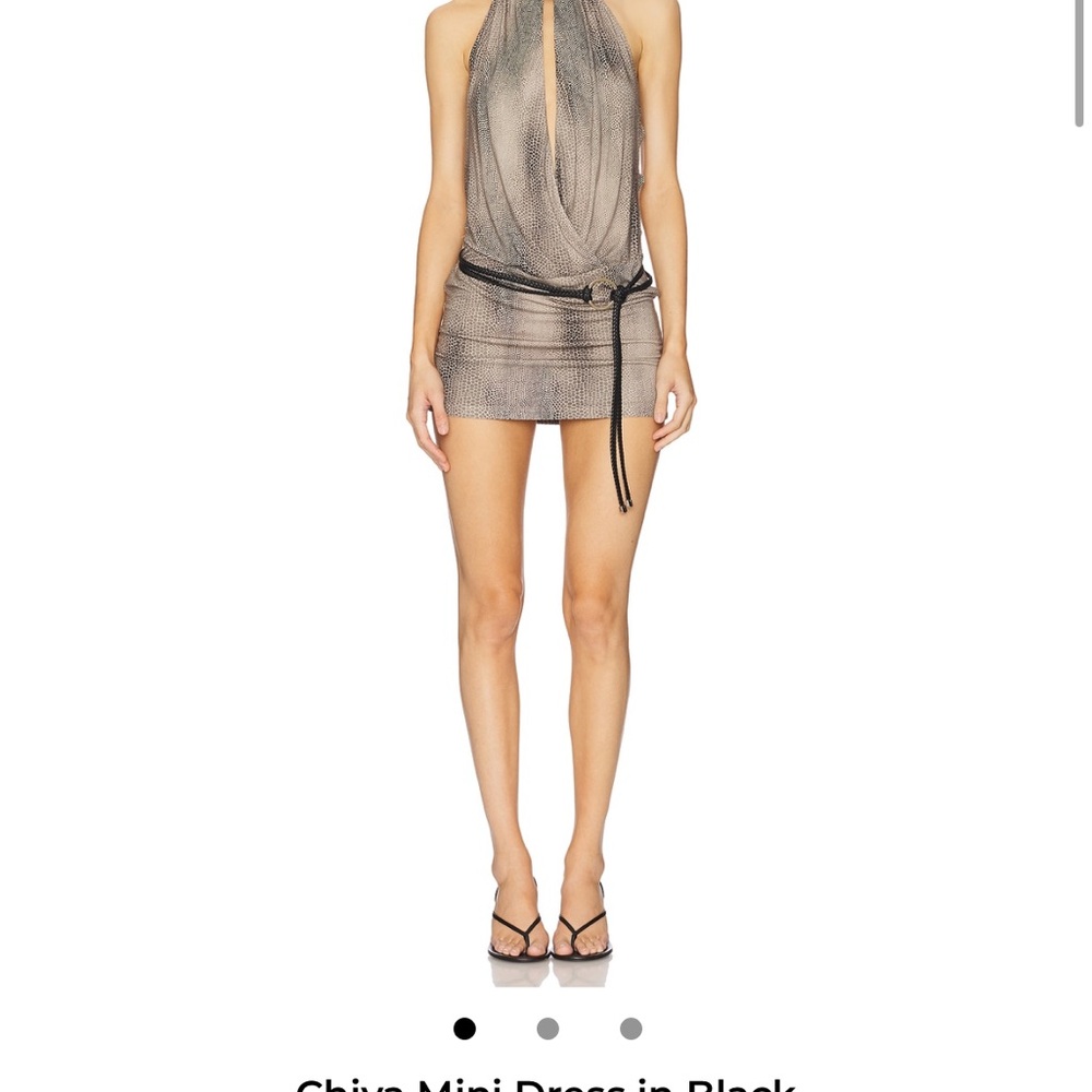 I.AM.GIA Metallic Black Halter Mini Dress